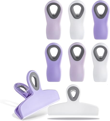 Miniatura 201 de COOK WITH COLOR Clips para bolsas – Clip de chip resistente y clips magnéticos para refrigerador para almacenamiento de alimentos con agarre Gris