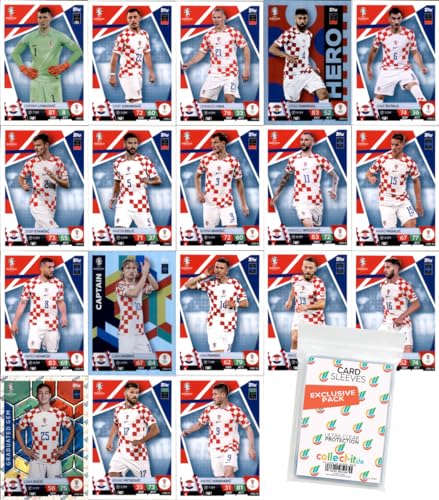 Paquete con Match Attax UEFA Euro 2024 Germany - Paquete de equipo - Croacia + fundas exclusivas Collect-it