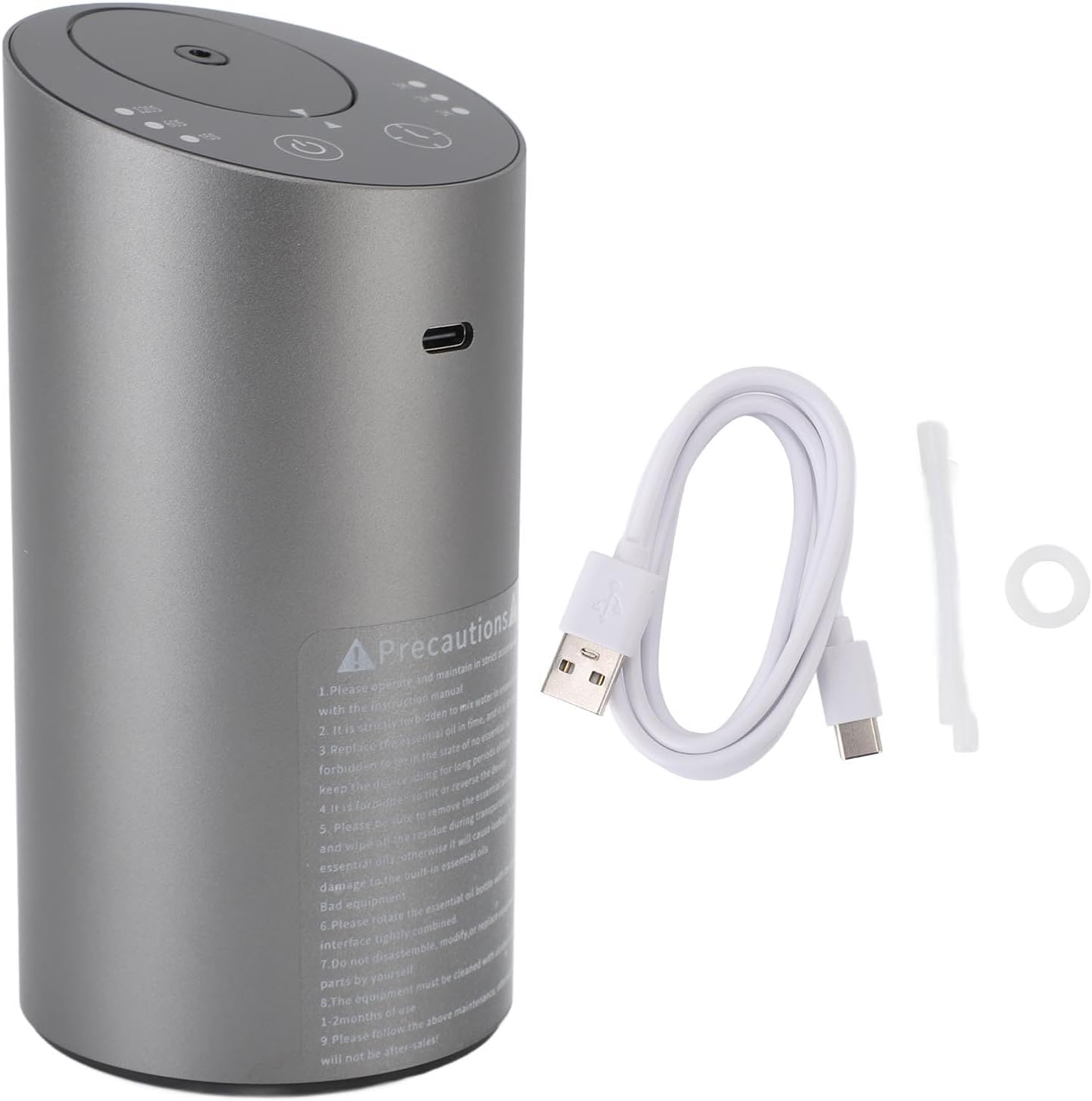 AUNMAS Car Diffuser, Intelligent Timing Function Low Noise Anti Leakage Aluminum Alloy Waterless Oil Diffuser Suitable for Office Bedroom Living Room