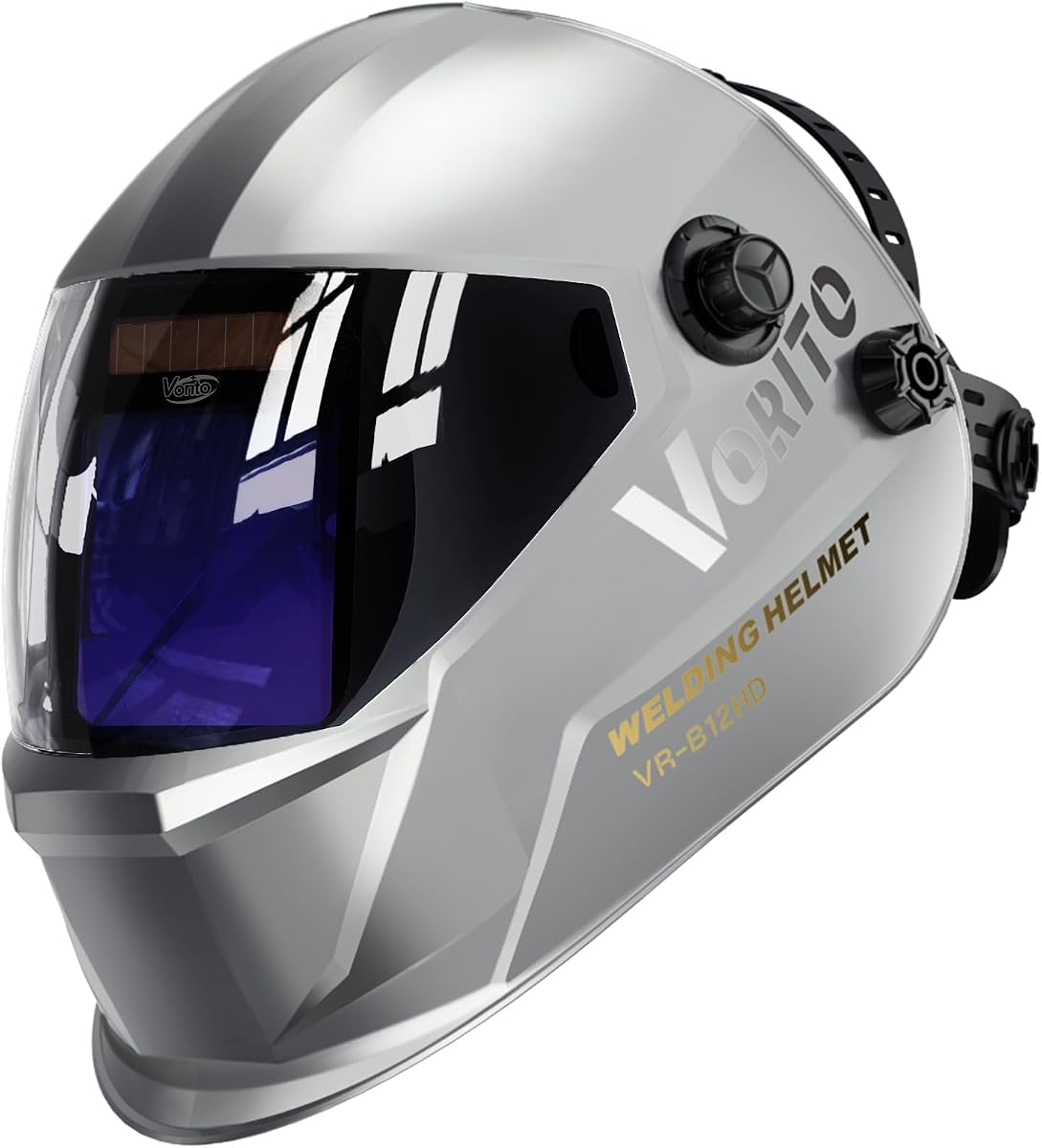 Casco de soldadura con oscurecimiento automático de color verdadero y vista grande con luz LED, energía solar, 4 sensores de arco, claridad óptica 1/1/1/1, pantalla ancha 4/5-13 para molienda TIG MIG ARC