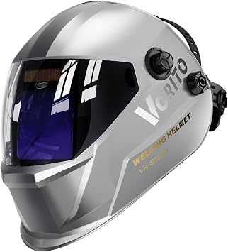 Large View True Color Auto Darkening Welding Helmet with LED Light - Solar Powered, 4 Arc Sensors, 1/1/1/1 Optical Clarity, Wide Shade 4/5-13 for TIG MIG ARC Grind