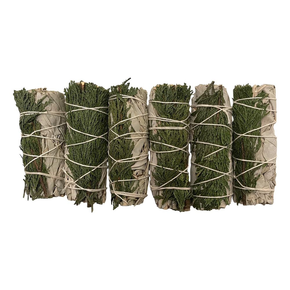 Vie Grey Smudge Sticks, White Sage And Cedar 4", Pack Of 6