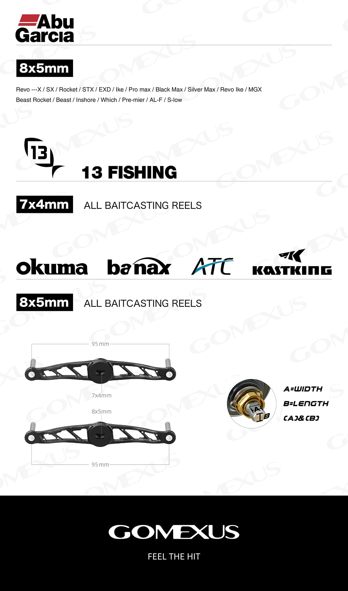 GOMEXUS Pesca Potencia Mango Compatible para Shimano Daiwa Carretes Baitcasting Mango de Repuesto