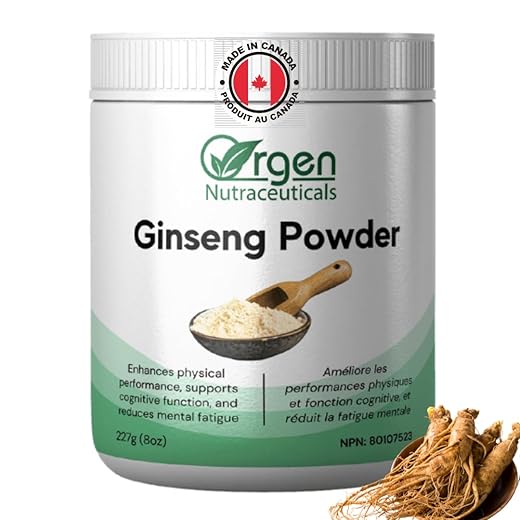 Orgen Ginseng Powder 227g - 100% Pure, Enhances Physical Performance, Supports Cognitive Function, Reduces Mental Fatigue