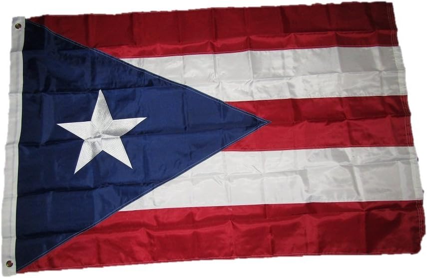 4x6 Embroidered Sewn Puerto Rico 210D Solarmax Nylon Flag 4'x6'