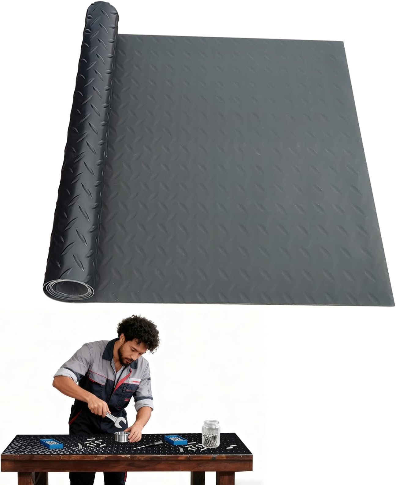 Work Bench Mat Scratch-Resistant Mats with Non-Slip Backing Stain Resistant Surface Table Mat for Protects Workbench Tabletop Surface Woodworking Crafting DIY Projects Tool Protection (48 x 23.5 Inch)