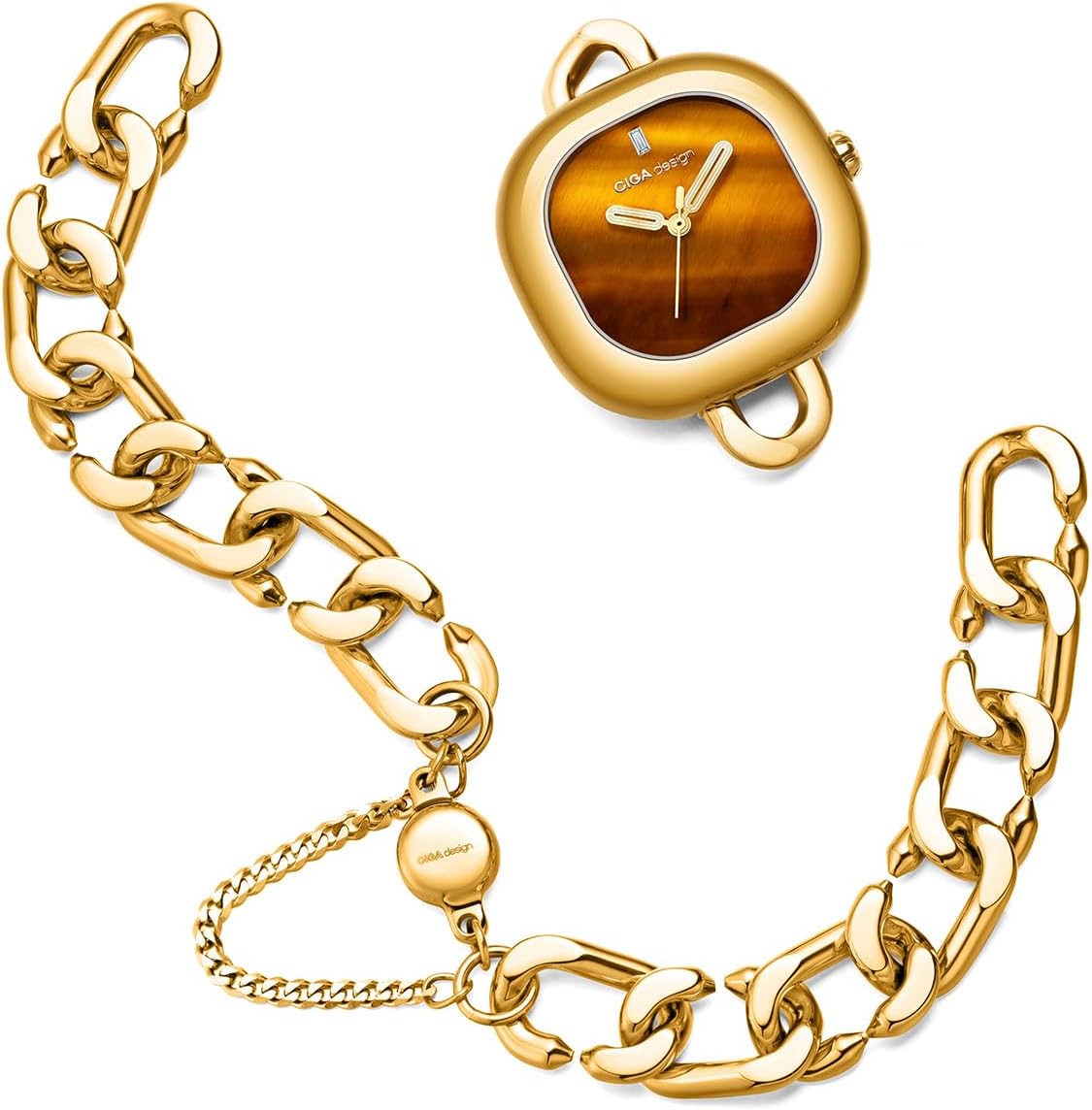 CIGA Design Watches for Women Aglaia Collection Quartz Watch, Gem-Set Bezel, Elegant Mother-of-Pearl Dial, Refined Leather Strap with Buckle for Women Watch - Image 3