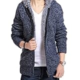 [Nail39] ブルゾン メンズ アウター おしゃれ パーカー ジャンパー 普段着 秋 冬 部屋着 暖かい 裏起毛 上着 ウォームウェアー (ブルー 、XL)c