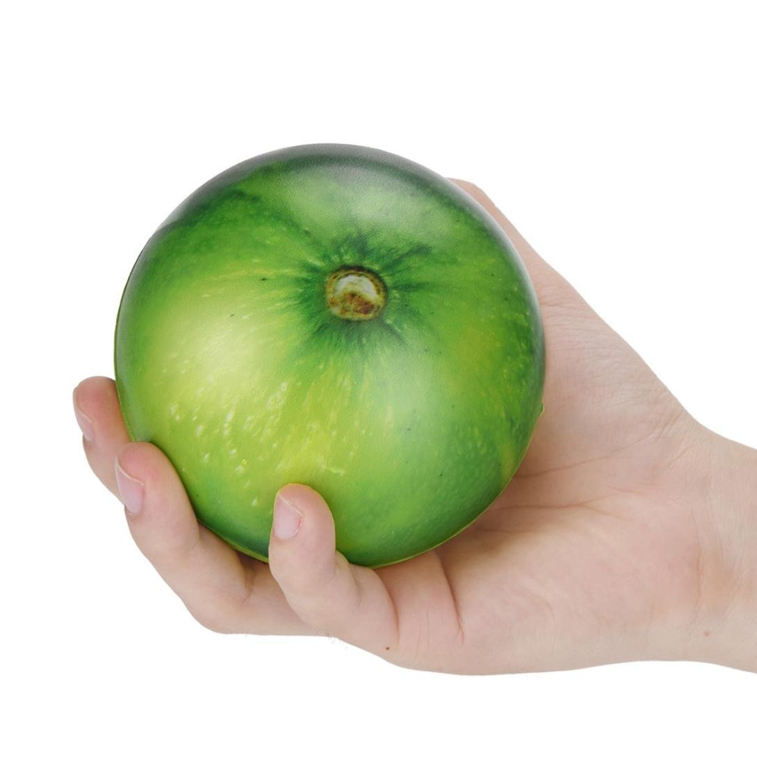 Roysberry - Jumbo Slow Rising Green Apple, Cute Stress Relief Toys Ball Super Soft Kawaii Macaroon Toys Stress Ball for Adults 3D Puzzle Toys for Kids