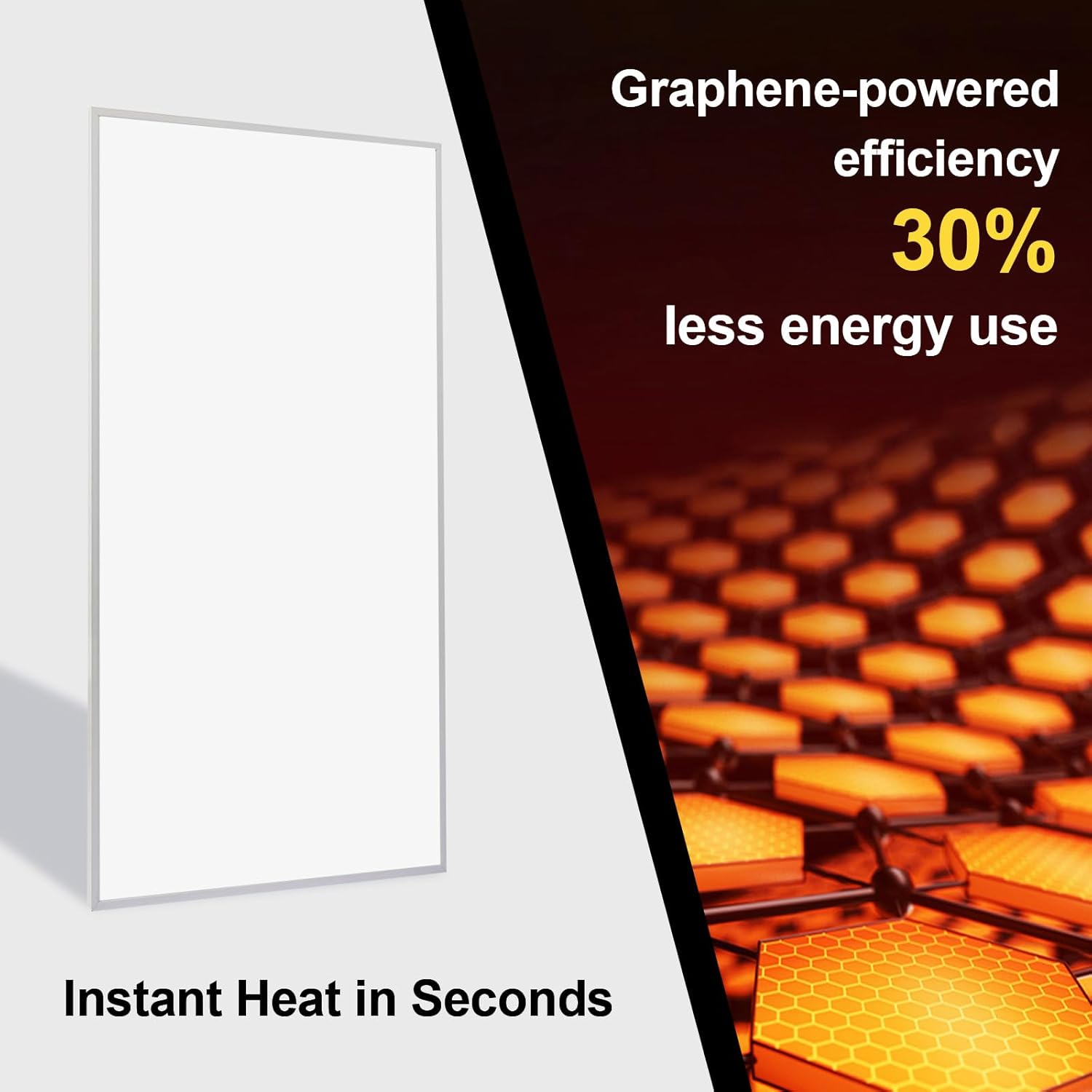 Infrared Heater Panel 800W– Wall Mounted Space Heat Panel Heater for Indoor Use, 100% Flame Retardant Material, Safe/Noise-Free/Fast Heating, Slim Design for Bedroom, Bathroom, Office