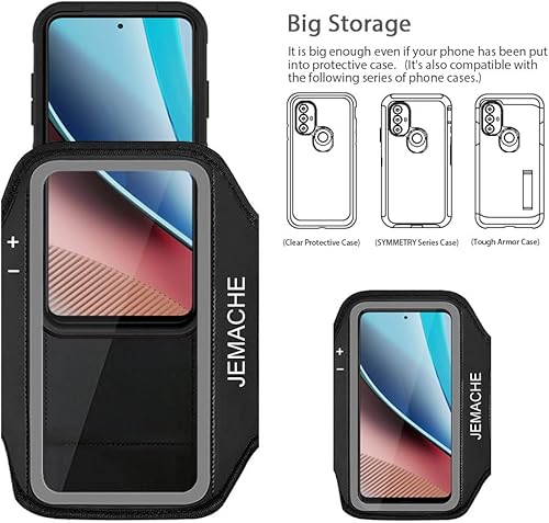 Miniatura 6 de Moto G StylusPurePower Armband, JEMACHE Gym Workouts Running Arm Band para Motorola Moto G StylusPurePowerPlay (5G) 2023 2022 2021 (negro)