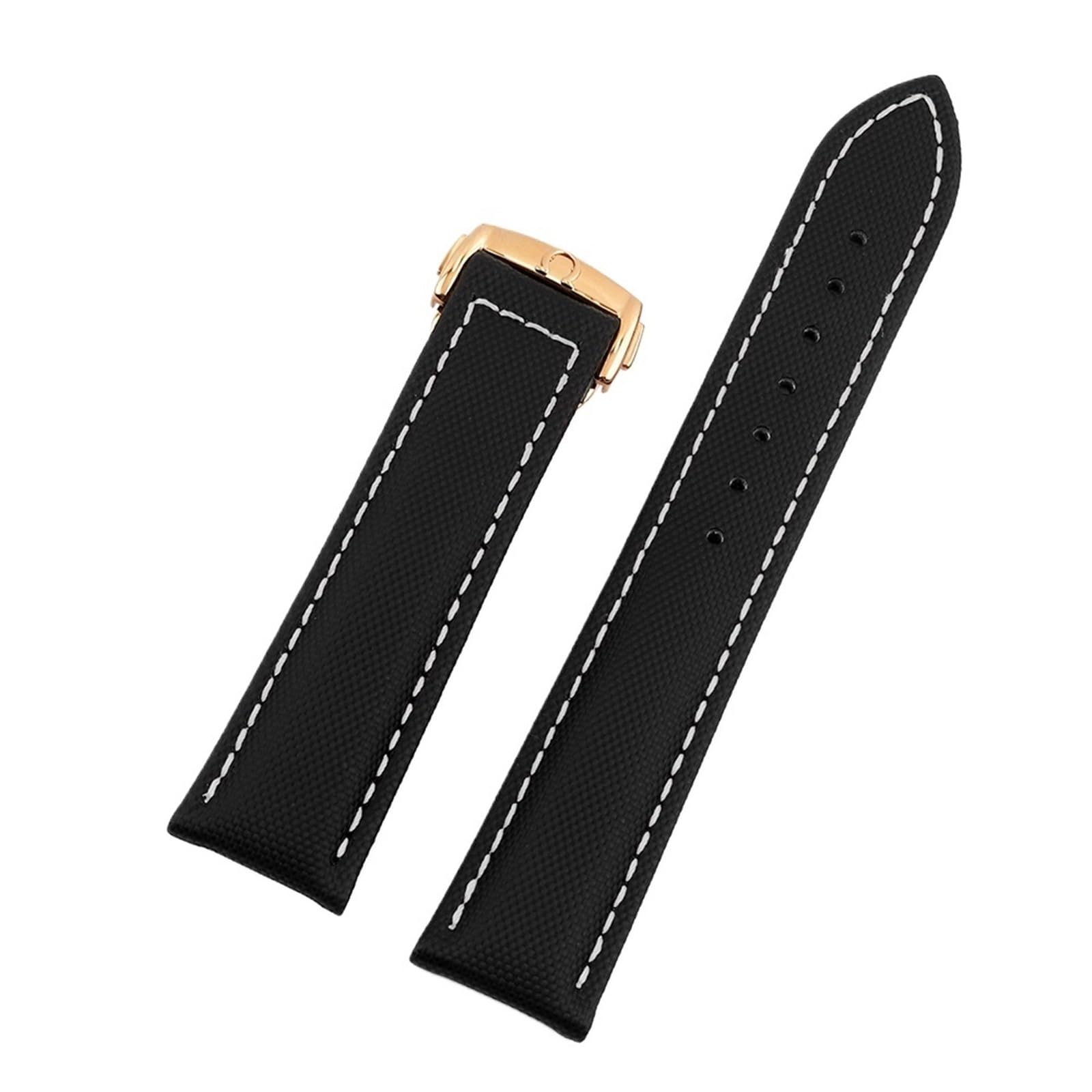 Sangle incurvée en cuir Oxford imperméable à boucle 20/22 mm