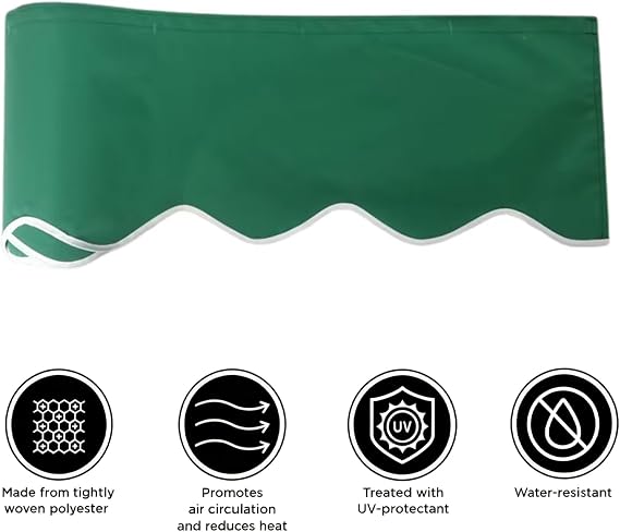 Awning Valance Replacement, Heavy Duty Waterproof UV Resistant Fabric Strip
