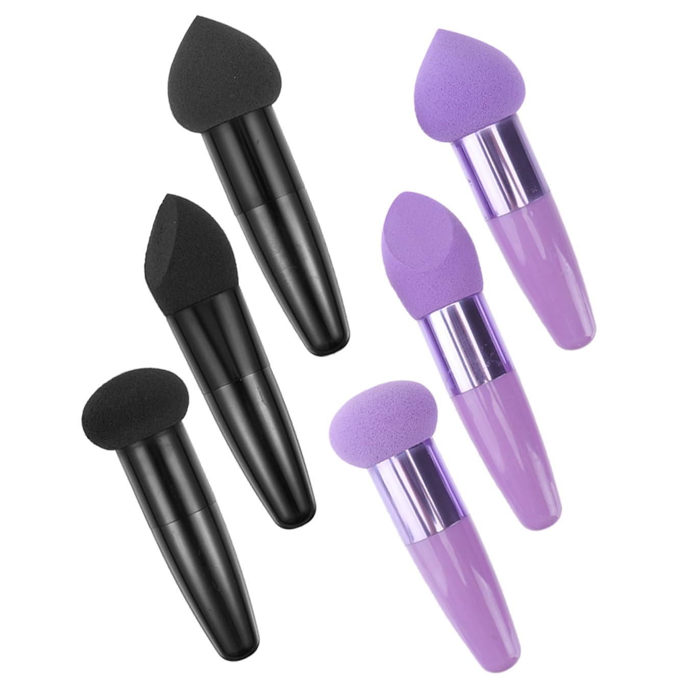 POPETPOP 6 Esponjas de Maquillaje Portátiles para Aplicar, Herramienta Cosmética de Látex en Forma de Pluma, Uso Diario/Profesional