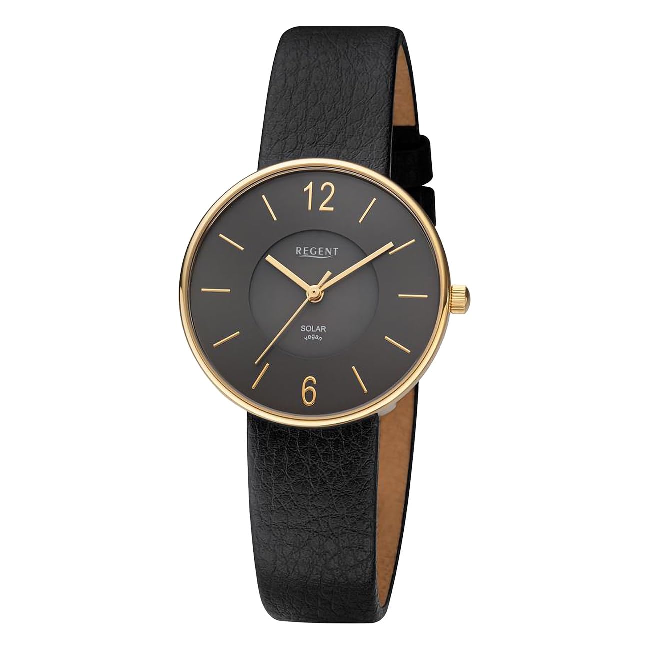REGENT Damen-Uhren Analog Solar One Size Schwarz 32020783