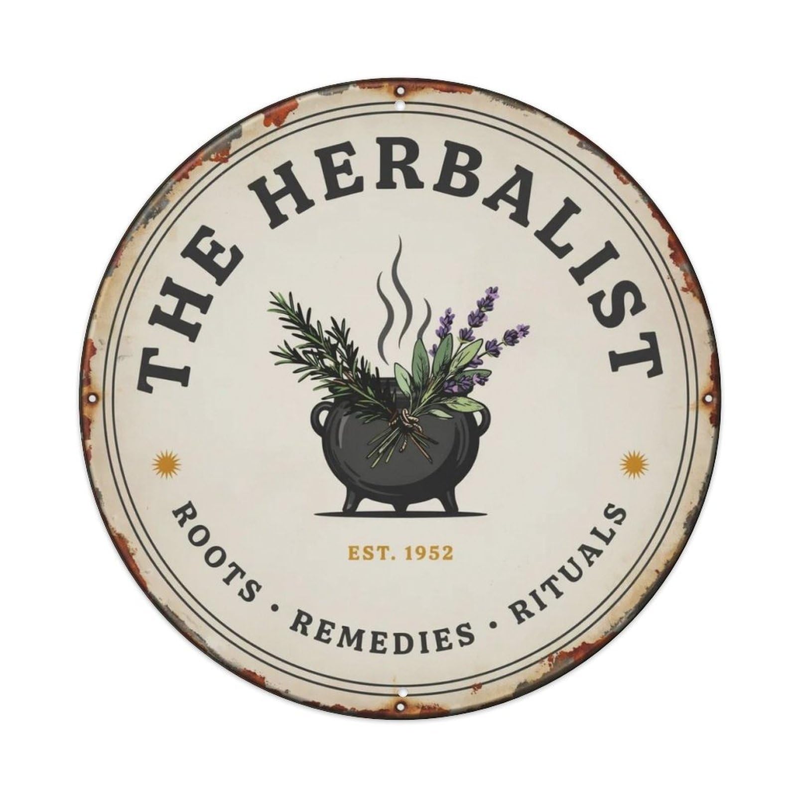 Herbalist Dark Cottagecore Metal Tin Sign Plaque