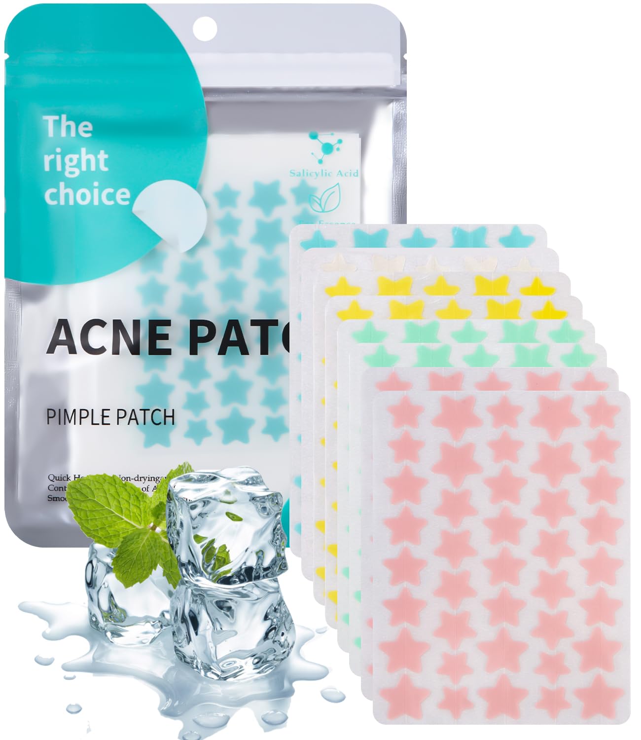 320PCS Parches Granos Acne Pimple Patches,Absorbente Invisible,Uso Diurno Y Nocturno En Uno,Tratamiento Facial Antiacné,Enriquecido Aceite Y Ácido Salicílico,Día y Noche 2 En 1 Pimple Patch Acne Patch