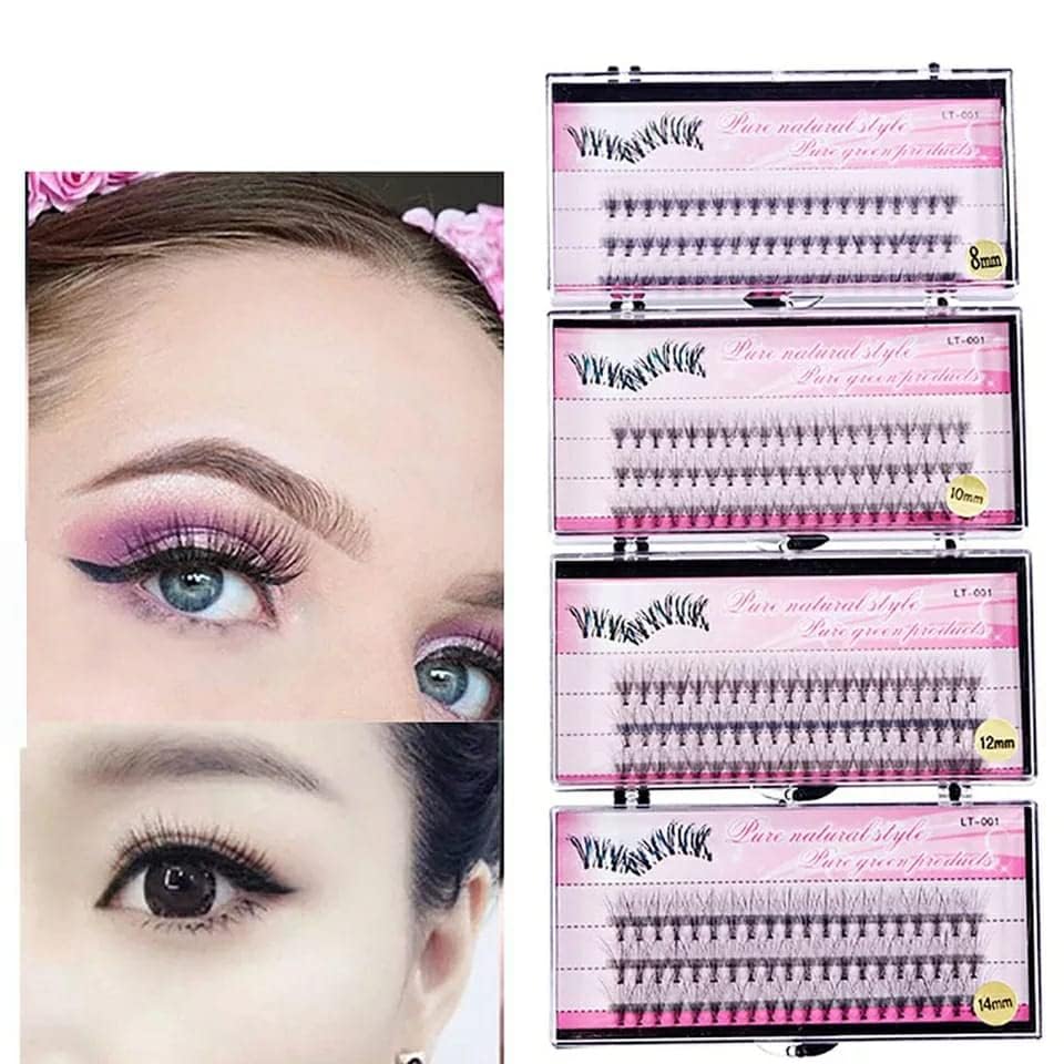 COSLUXE Eyelash Extension, False Eyelash,Individual Lashes,Natural & Lightweight - 60pcs (8mm) multicolors
