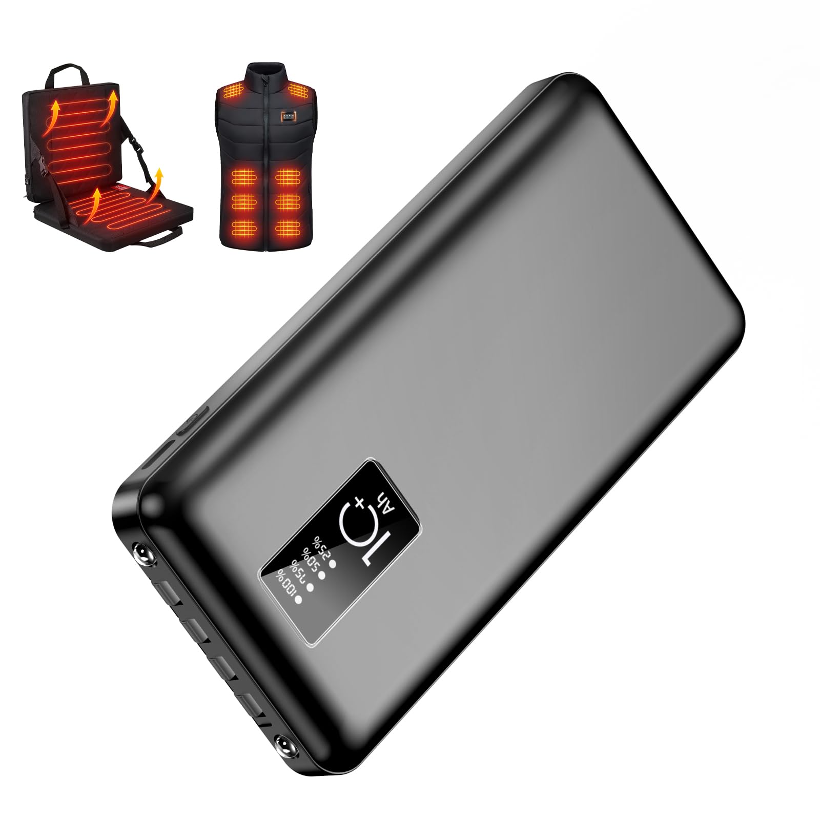Heated Vest Battery Pack USB 5V 10000mAh Power Bank Battery Pack for Heating Hoodie Jacket Blanket Chair Stadium