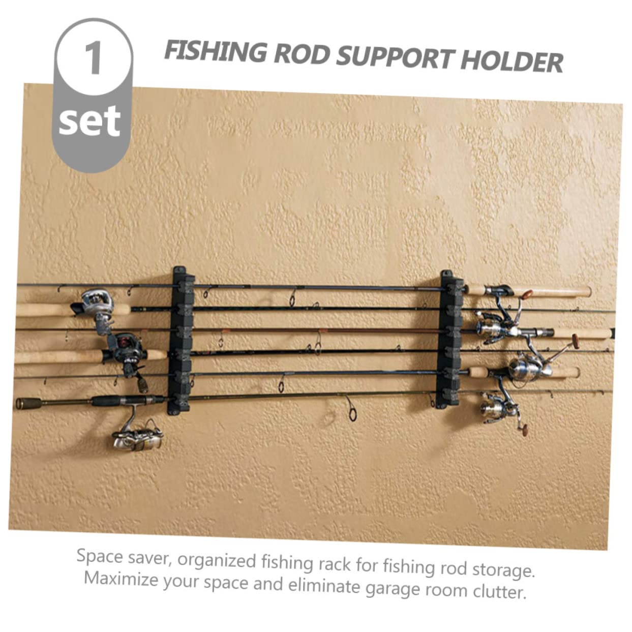 BESPORTBLE Fishing Rod Rack 1 Set Fish Rod Holders for Wall Pole Holder Fish Rod Holder Fishing Rod Wall Rack Multifunctional Storage