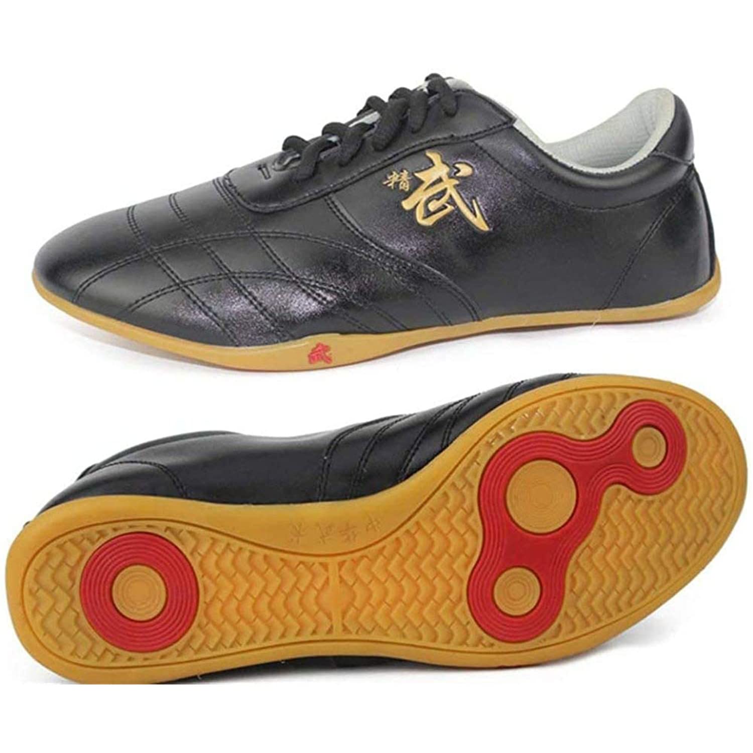 VIBLiSS Chaussures en Cuir d'arts Martiaux, Chaussures De Tai Chi Unisexes Non Glissantes Chinoises Traditionnelles Wushu Shaolin Qi Gong Beijing Wing Chun Trainer