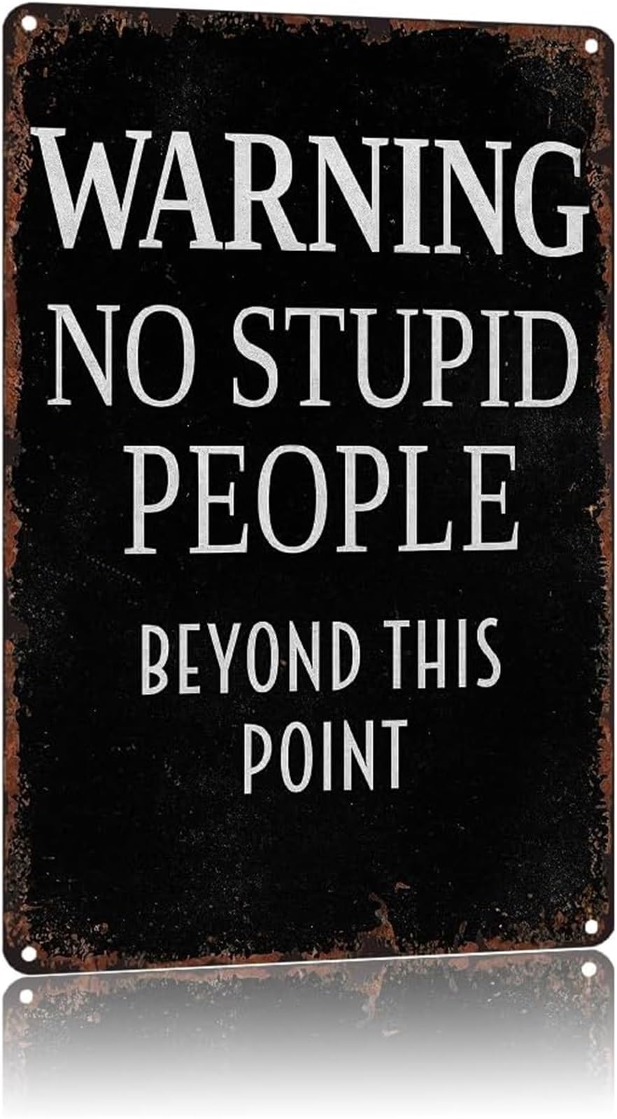 NWPNLXEA Humorous Vintage Sign Warning Beyond This Point Metal Tin for Garage or Game Room Decor 8 X 12 in