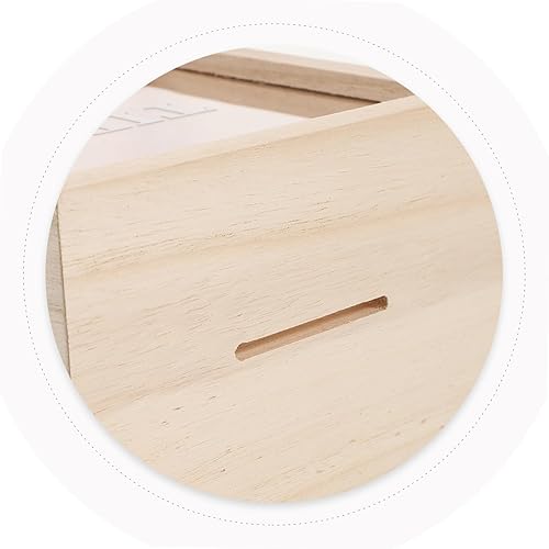Miniatura 8 de Alcancía de madera con ventana transparente, caja creativa de ahorro de dinero para niños y niñas adultos para consejos y ahorros para cumpleaños y