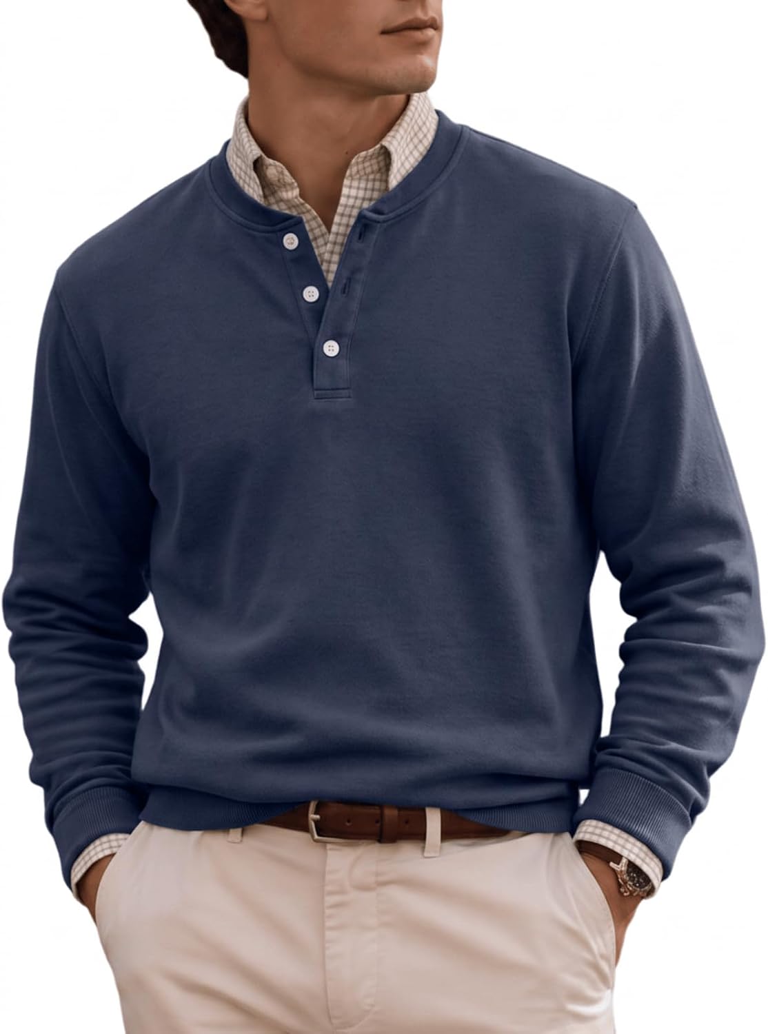Opomelo Men's Pullover Thermal Henley Shirt Long Sleeve