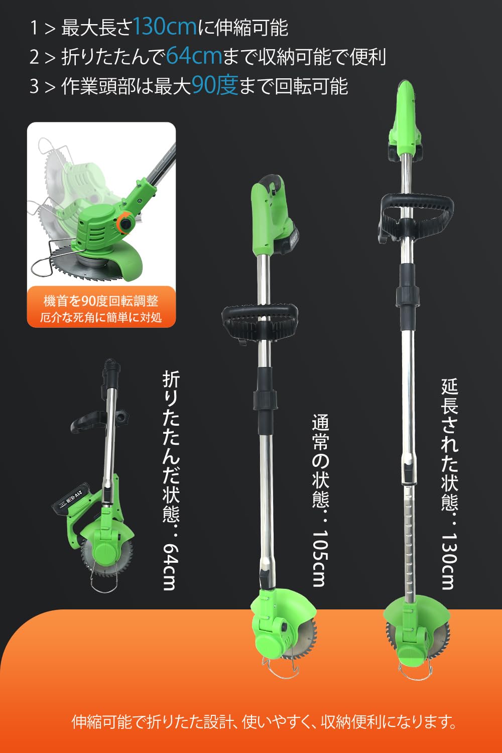 Amazon.co.jp: 草刈り機 折りたたみ コードレス 充電式草刈機