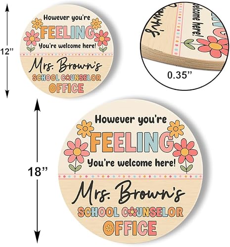 Miniatura 6 de Letrero personalizado para puerta de oficina de consejero escolar, letrero de puerta de maestro arcoíris, decoración de puerta de consejero escolar,