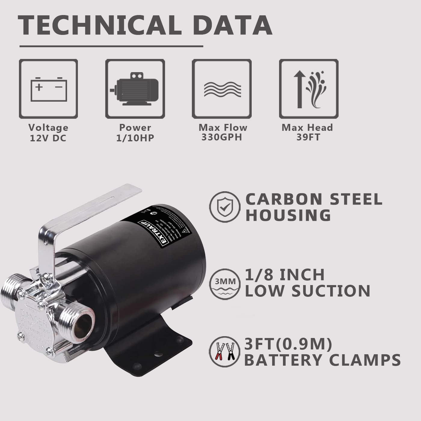 80% оƒƒ Dіѕсоunt EXTRAUP DC 12Volt 330 GPH Portable Low Suction Electric Water Transfer Removal Utility Pump With Suction Hose Kit Exсluѕіvе Dіѕсоunt 90% Prісе EXTRAUP DC 12Volt 330 GPH Portable Low Suction Electric Water Transfer Removal Utility Pump With Suction Hose Kit