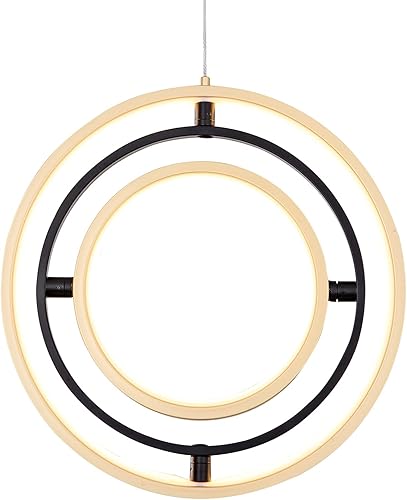 Miniatura 2 de Candelabro LED moderno para bricolaje, lámpara creativa ajustable para colgar, anillo redondo, 3 anillos, 4000 K, luz blanca cálida para comedor,