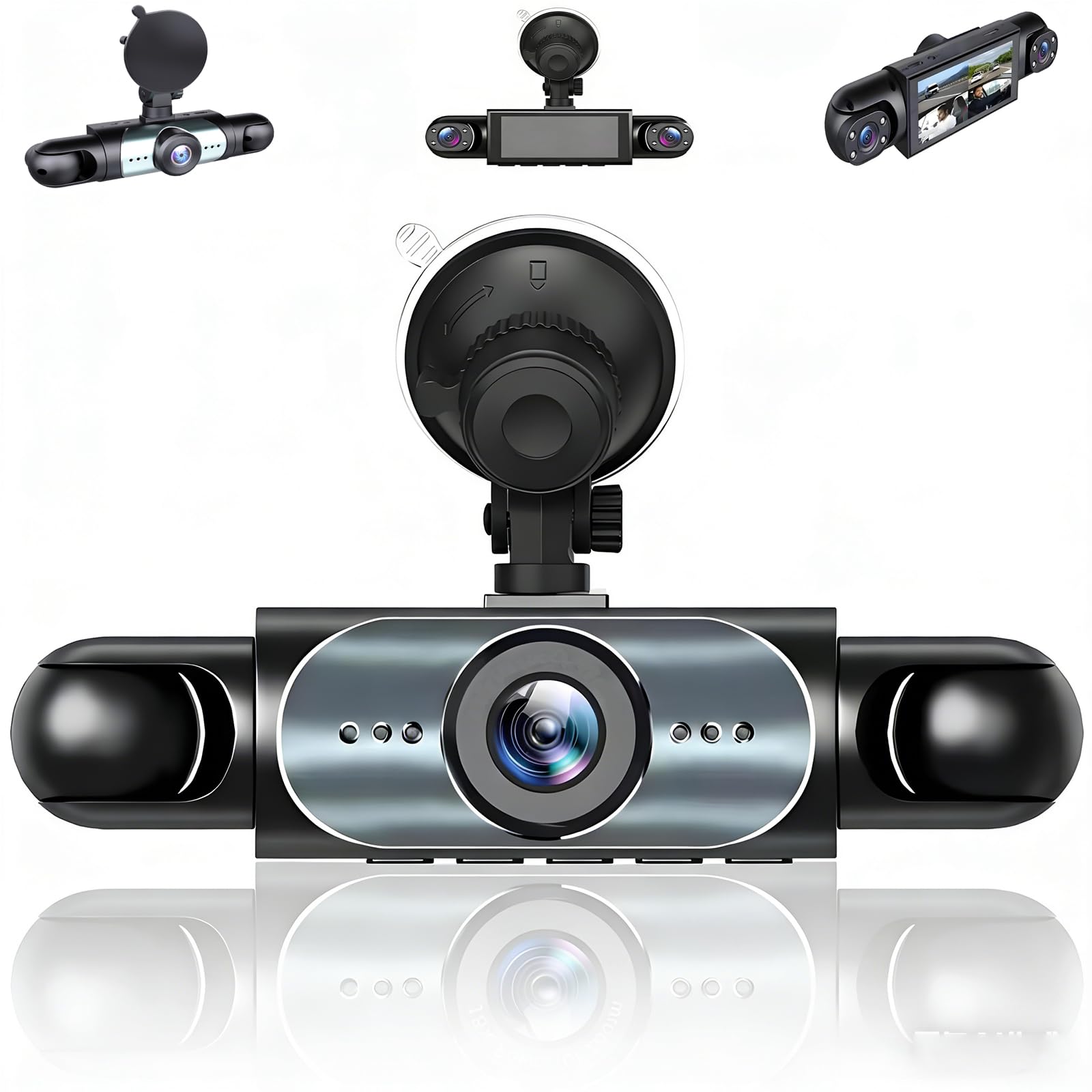 Saker Full View Car Dashcam System, 360° 4 Channel Dash, 4k Front & 1080p Rear/Side Car Camera with Parking Mode for Taxi, Fleet, and Family Vehicles (128GB)