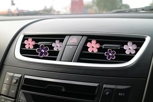 Miniatura 27 de Clips para salidas de aire - 6 piezas de decoración de margaritas para automóvil para salidas de aire y aire acondicionado - Accesorios de Púrpura,