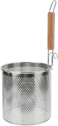 Cabilock Cesta profunda Colador de pasta Mango largo Fácil Transferencia Hogar Hotel Cocina Utensilio Estilo Aleatorio