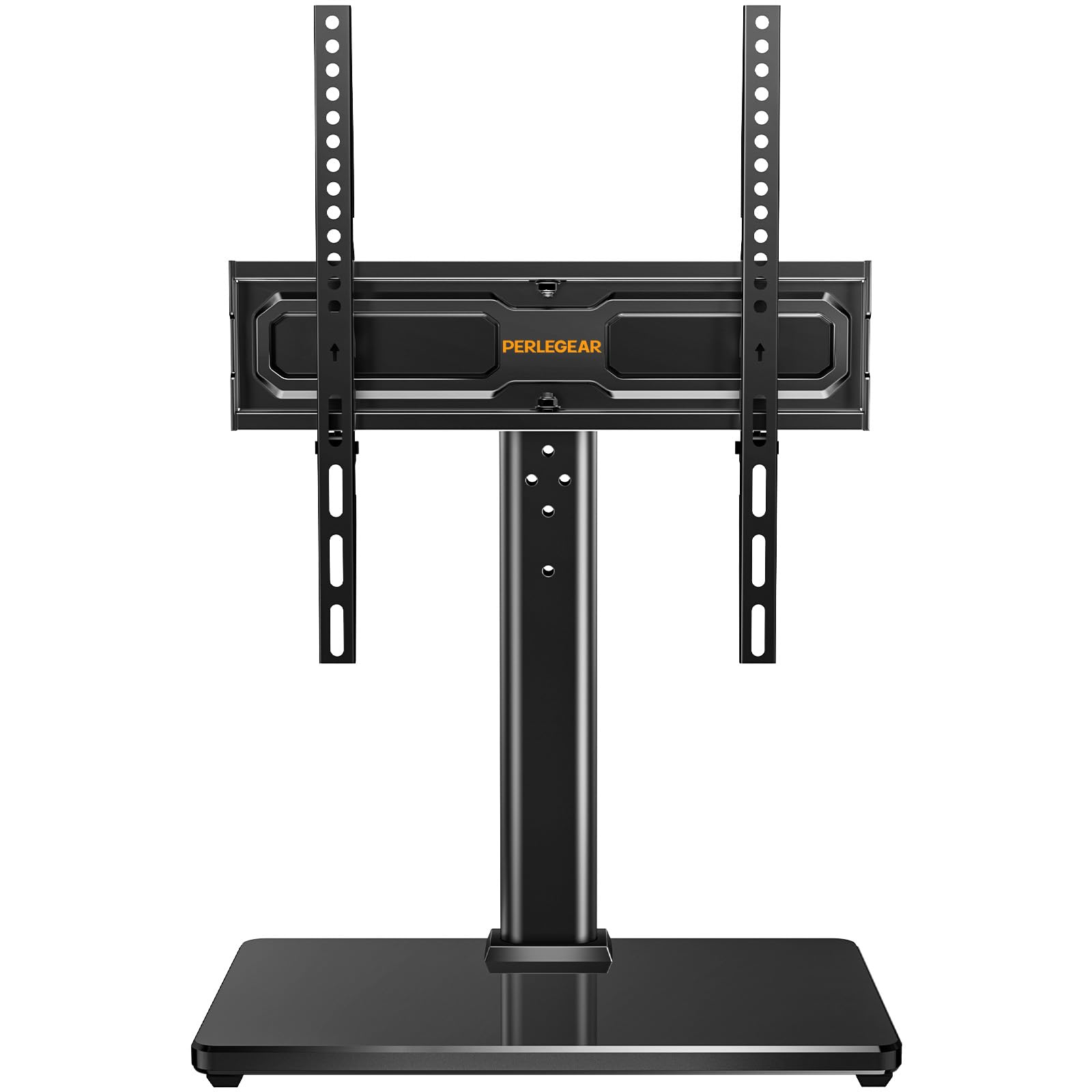 PERLEGEAR Universal TV Stand for 24-60 inch TVs up to 45kg, Swivel Height Adjustable Table Top TV Stands, TV Mount Stand with Tempered Glass Base, Pedestal TV Stand with Bracket Max VESA 400x400mm — view 8