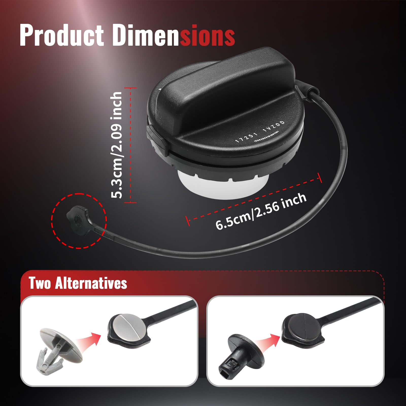 Gas Cap Fuel Cap Replaces 17251-3JA0A 2 pcs for Nissan 2011-2020 Frontier 2012-2020 Versa 2014-2019 Versa Note 2013-2018 Altima 2013-2020 Pathfinder 2015-2020 Murano, Infiniti 2013 JX35 2014-2020 QX60