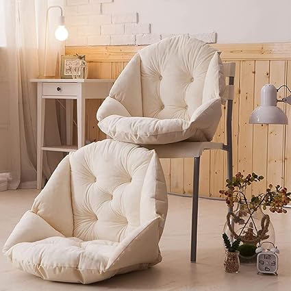 Amazon Co Jp 2サイズ 7色 背もたれ 椅子 クッション テレワーク 座れる毛布 シートクッション チェアクッション 暖かい ソファー もこもこ ふわふわ カバー 座布団 椅子用 クッション 寒冷対策 冷え対策 冷え 省エネ 着る毛布 腰痛 オフホワイト ホーム キッチン