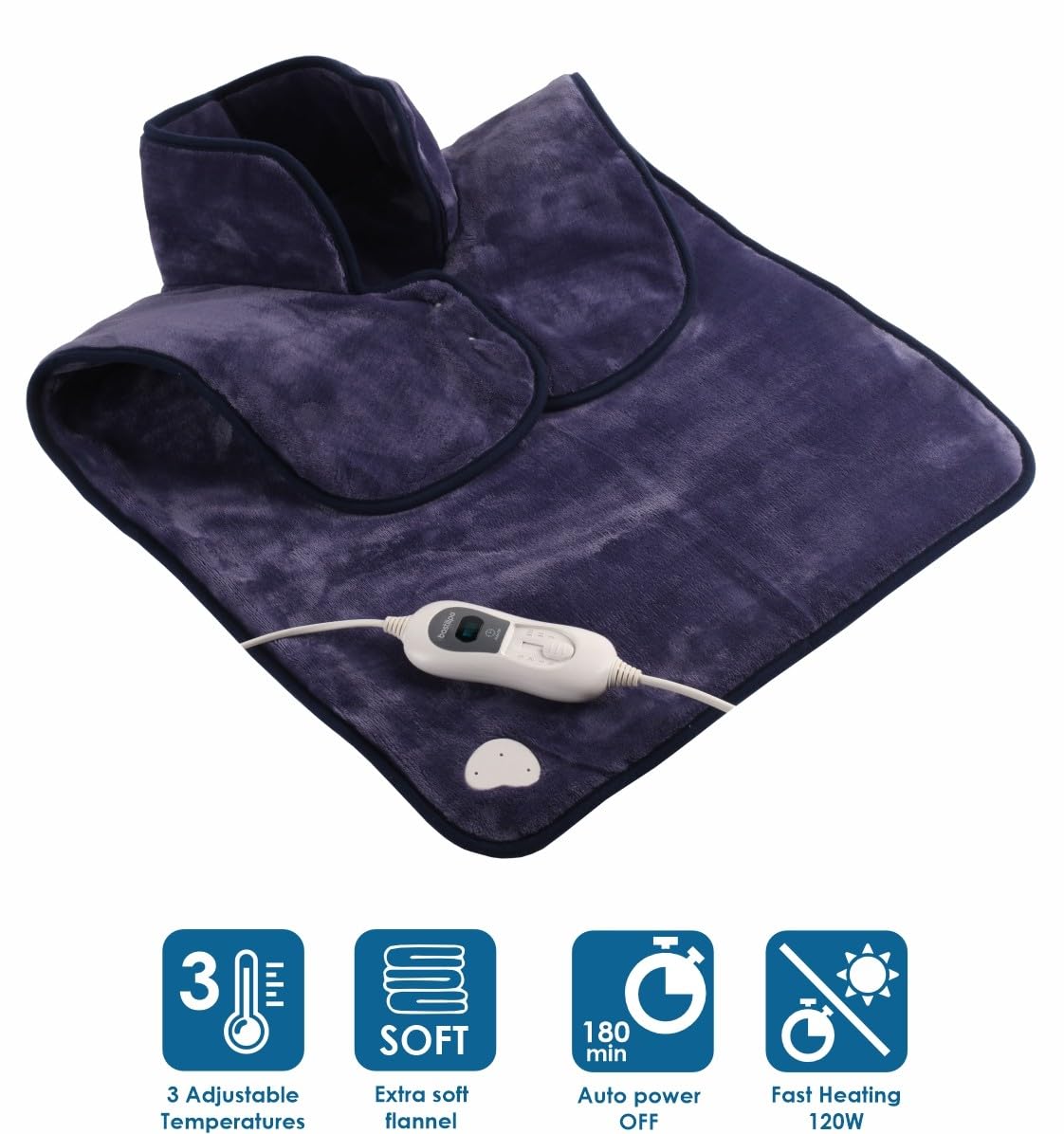 Almohadilla cervical, 100W, PVC, funda tercipelo, 3 potencias - Modelo: AHC-100XL