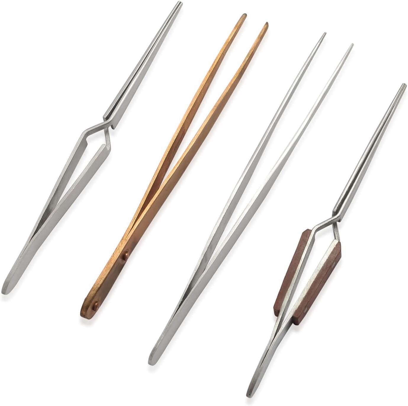 Shop LC Copper and Stainless Steel Soldering Tweezers Set of 4 Durable Birthday Gifts Set Easy Grip Serrated Tips Birthday Gifts