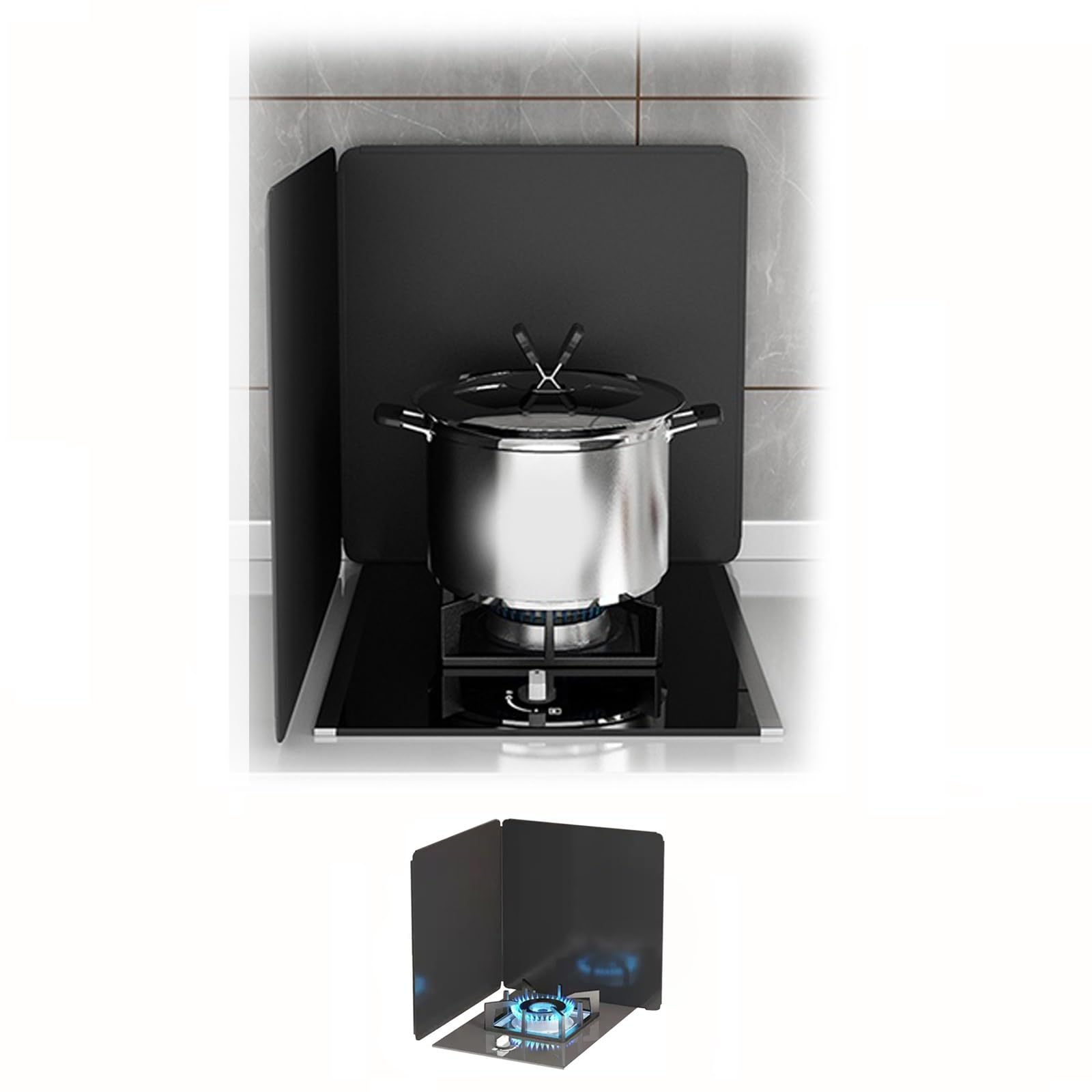 Protection anti-éclaboussures de cuisine pliable et antiadhésive pour plaques de cuisson