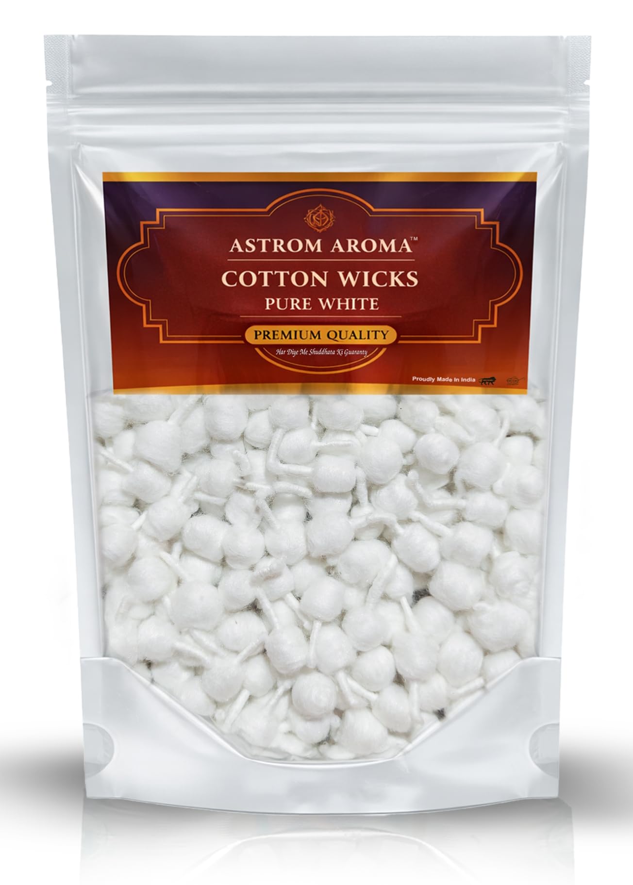 Premium Cotton Wicks, Pure White, Machine Made Round Batti for Puja & Aarti, Zip Lock Pouch Pack (50GM, 500, Piece)-image-35