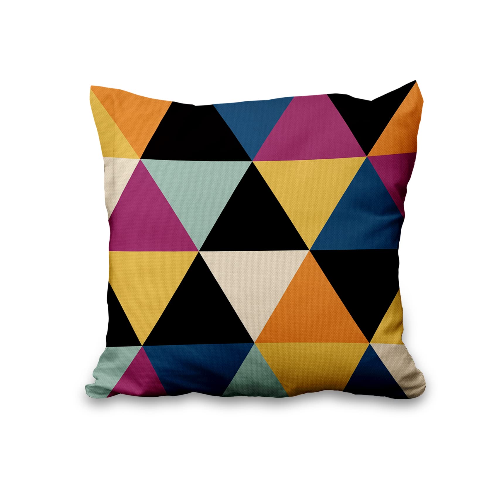 Aoihrraan 46x46cm Juego De 4 Fundas De Cojin Vistoso Moderno Patrón Geométrico Cuadrado Lino Decorativo Funda De Almohada Cama Sala De Estar Sofá Jardín Terraza Patio Jardín Al Aire Libre Silla