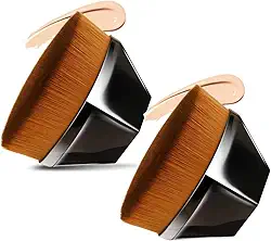 KIT 2 Pincel de Maquiagem Hexagonal para Base Perfeita, Aplicação Impecável e Suave, Mistura Sem Marcas de Produto, Ideal para Cosméticos Líquidos e Cremosos, O Pincel Flawless das Blogueiras e Influencers de TikTok - TYDA