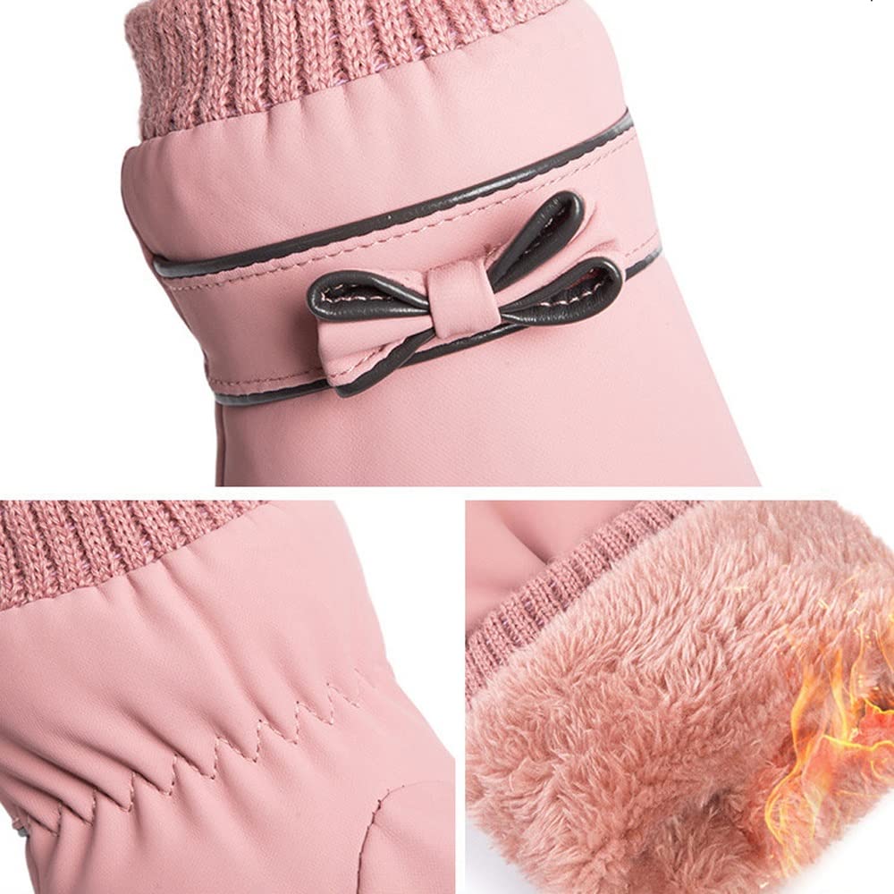 Guantes de Invierno para Mujer con Pantalla táctil, Forro Polar térmico, Guantes de Dedos completos a Prueba de Viento (Argento 1 Pieza)