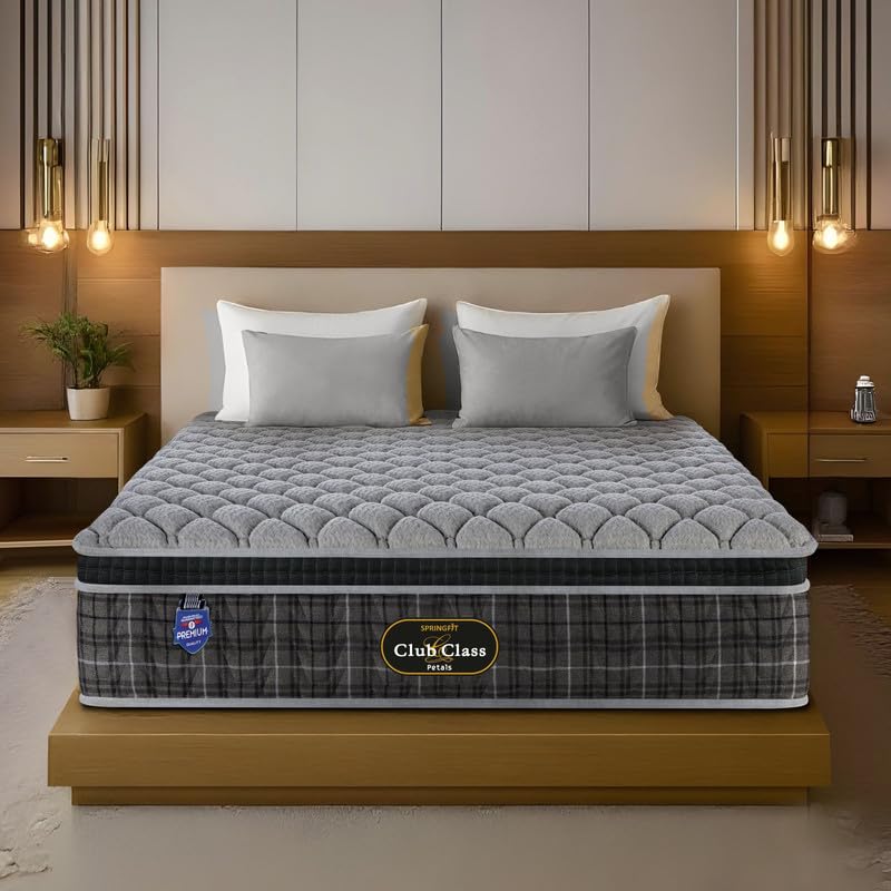 Image of Springfit Club Class Petals Mattress with Pocket Spring and Aerosleep Memory & HR Foam | 6 Inches Single Size (72x36x6) | Medium Soft | CertiPUR-US & Certiguard Technology