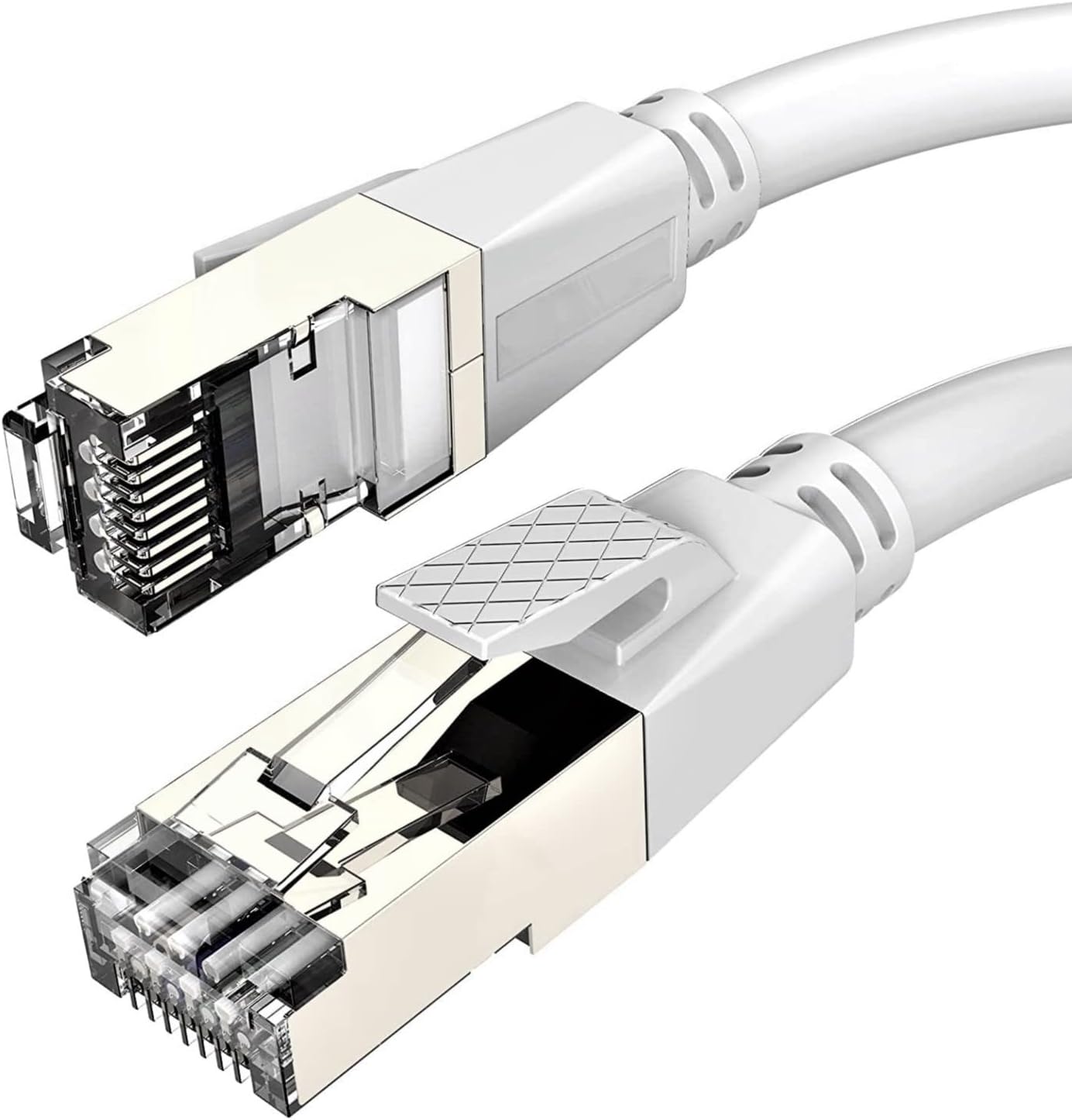 FEDUS Cat7 Ethernet Cable Pure Bare Copper Double Shielded Outdoor & Indoor Lan Wire Heavy Duty High Speed Solid 24 AWG Network Cable 10Gbps, 600Mhz, Weatherproof S/FTP UV Resistant (40 METER)