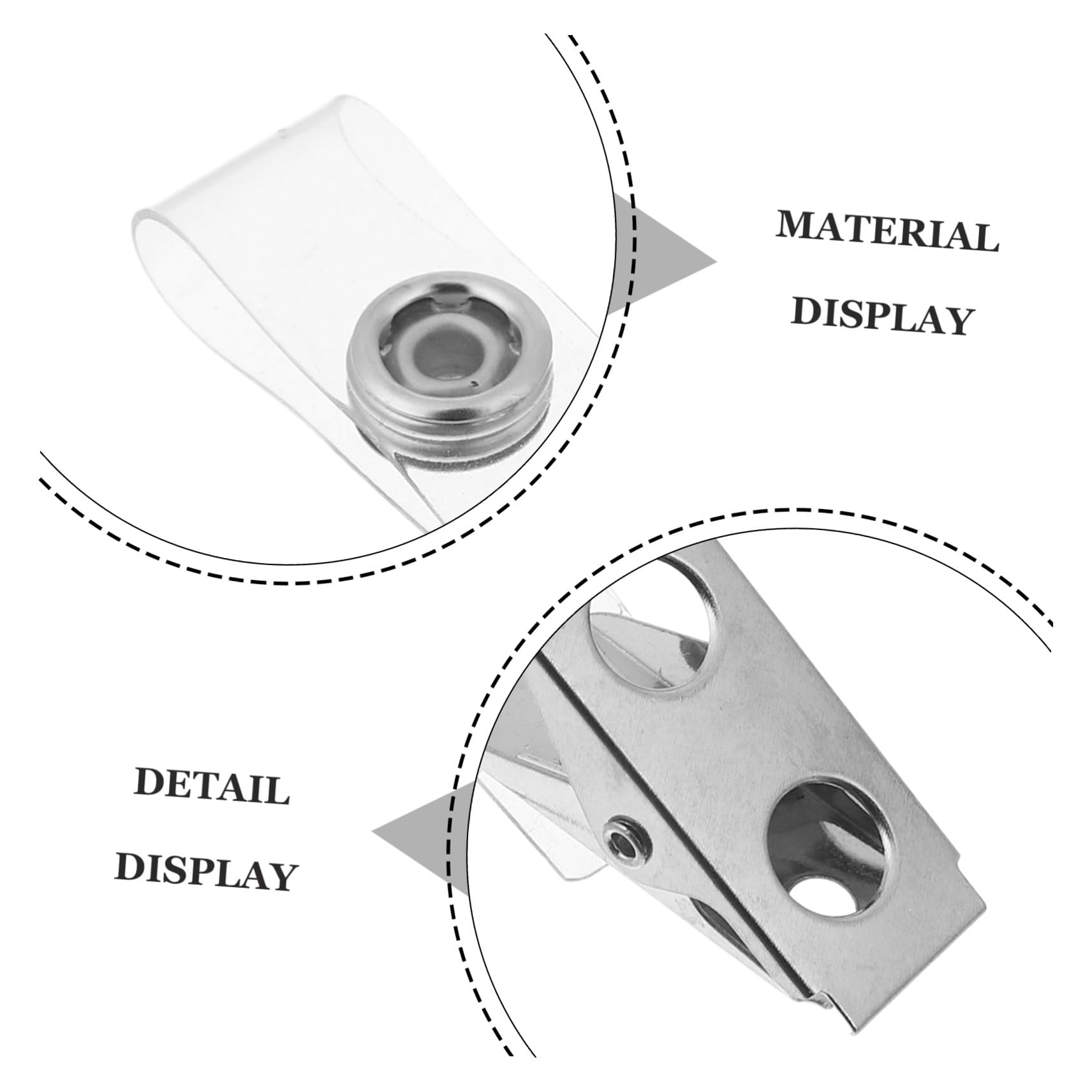 NUOBESTY Porta Badge in Plastica e Metallo con Clip, 120 Pz Porta Tesserino per Ufficio e Scolastico, Design Moderno e Resistente