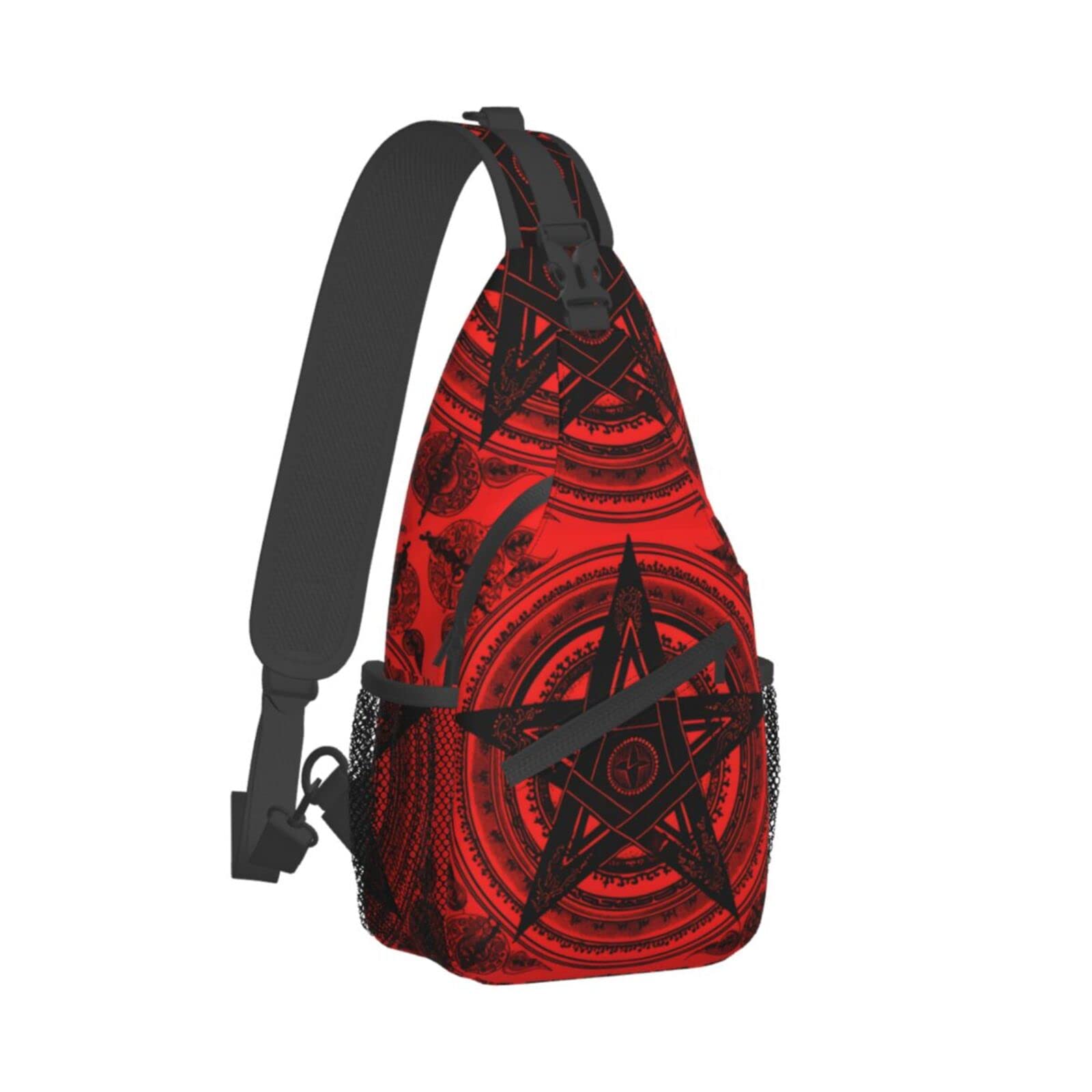 FYCFSLMY Red Satan Baphomet Satanic Pentagram Outdoor Cross-body Shoulder Bag, Unisex Backpack For Women Men Young Hiking Travel