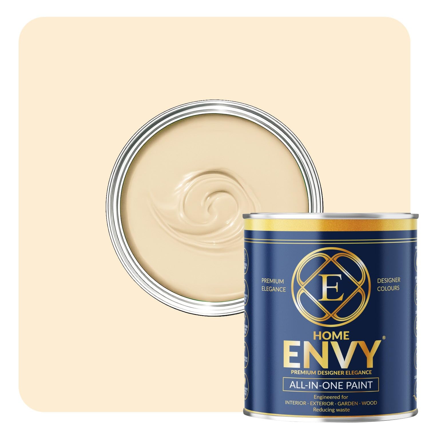 ENVY All-in-One Paint - High Coverage Paint for Interior & Exterior Walls, Wood & Furniture | Multi Surface Paint & Primer | Designer Colours For All Walls - My Magnolia - 5L - Matt